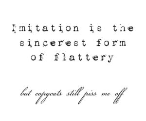 Most Funny Quotes : imitation is the sincerest form of flattery~ but no ...